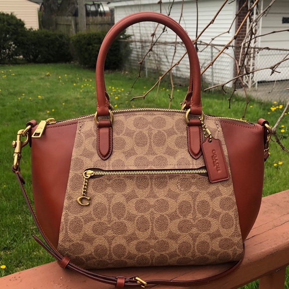 Coach Handbags - COACH ELISE MONOGRAM LEATHER SATCHEL